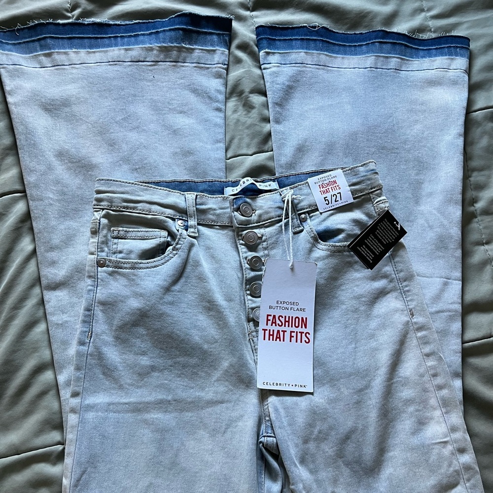 Light Washed Blue Flared Jeans